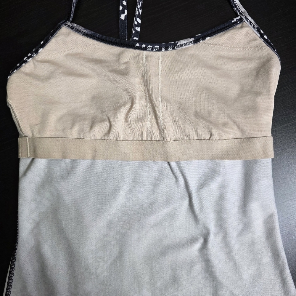 Lululemon Power Y Static Mist Racerback Black Gray White Tank Top Size 4 Long - Picture 13 of 16